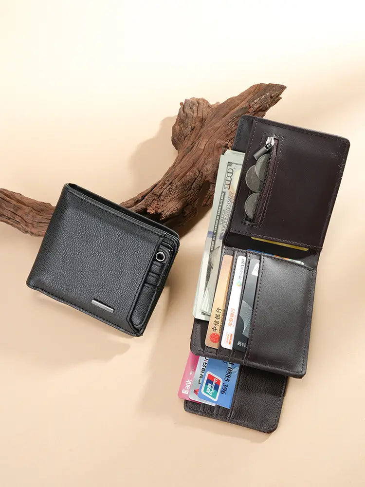 Black and Brown Short Wallet for the United States with CHF Compatibility