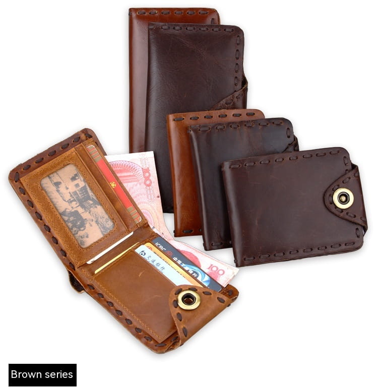 Genuine Cowhide Wallet with Solid Color Lining for United States Buyers