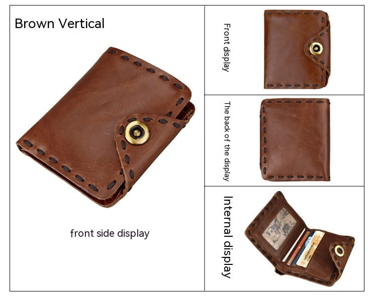 Genuine Cowhide Wallet with Solid Color Lining for United States Buyers
