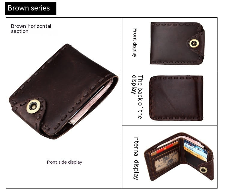 Genuine Cowhide Wallet with Solid Color Lining for United States Buyers