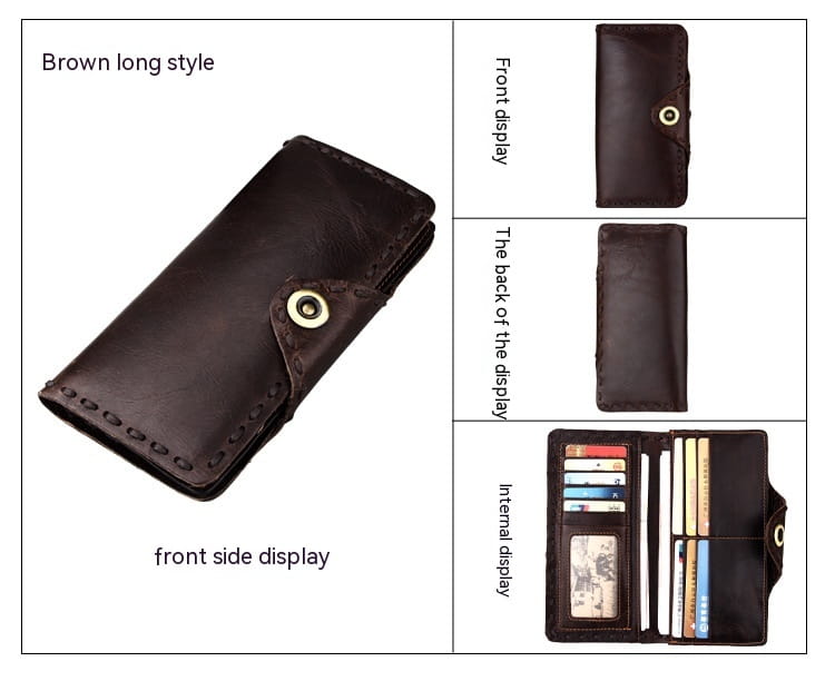 Genuine Cowhide Wallet with Solid Color Lining for United States Buyers