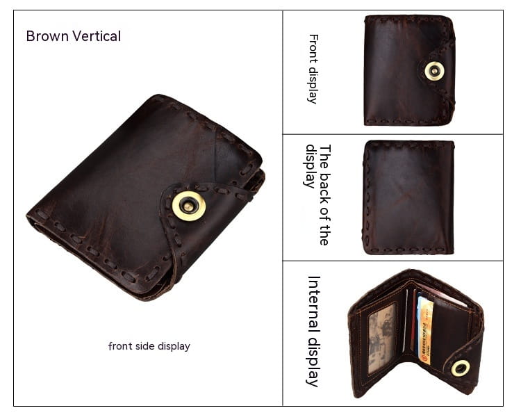 Genuine Cowhide Wallet with Solid Color Lining for United States Buyers