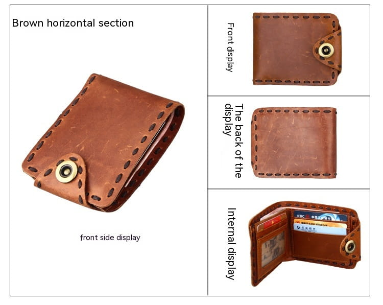 Genuine Cowhide Wallet with Solid Color Lining for United States Buyers