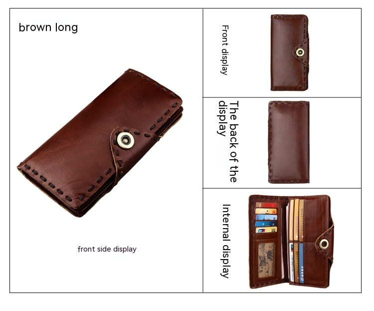 Genuine Cowhide Wallet with Solid Color Lining for United States Buyers