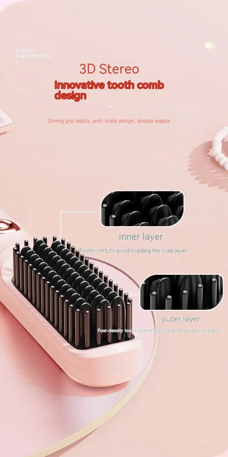 Wireless Straight Comb with Anion for Portable Hair Styling