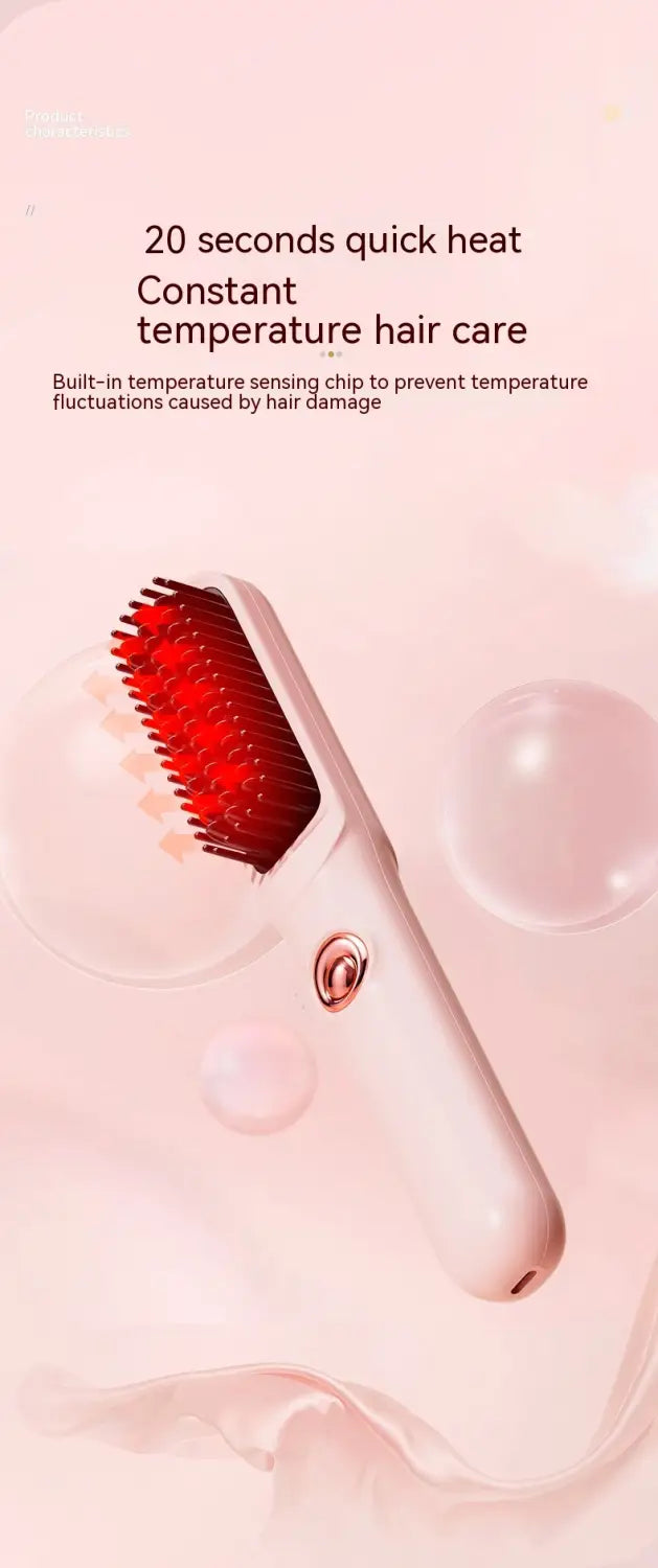 Wireless Straight Comb with Anion for Portable Hair Styling