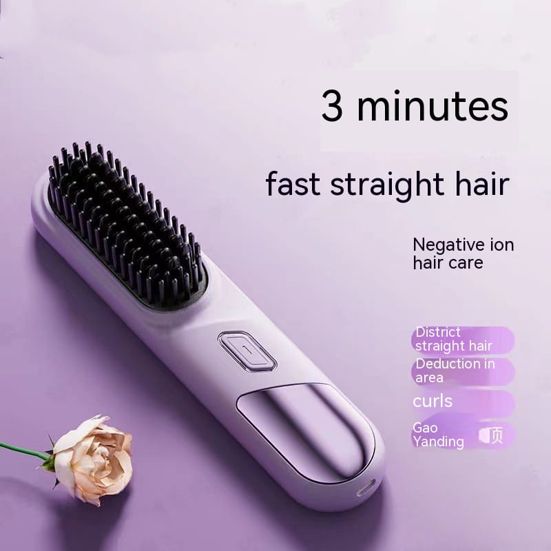 Wireless Straight Comb with Ceramic Glaze and Anion Hair Care Technology