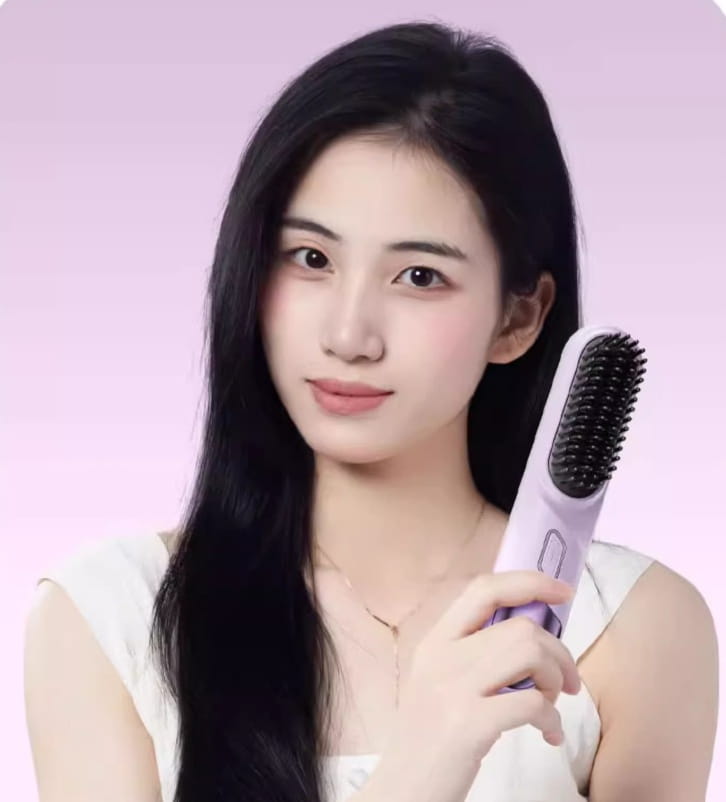 Wireless Straight Comb with Ceramic Glaze and Anion Hair Care Technology