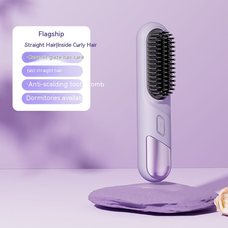 Wireless Straight Comb with Ceramic Glaze and Anion Hair Care Technology