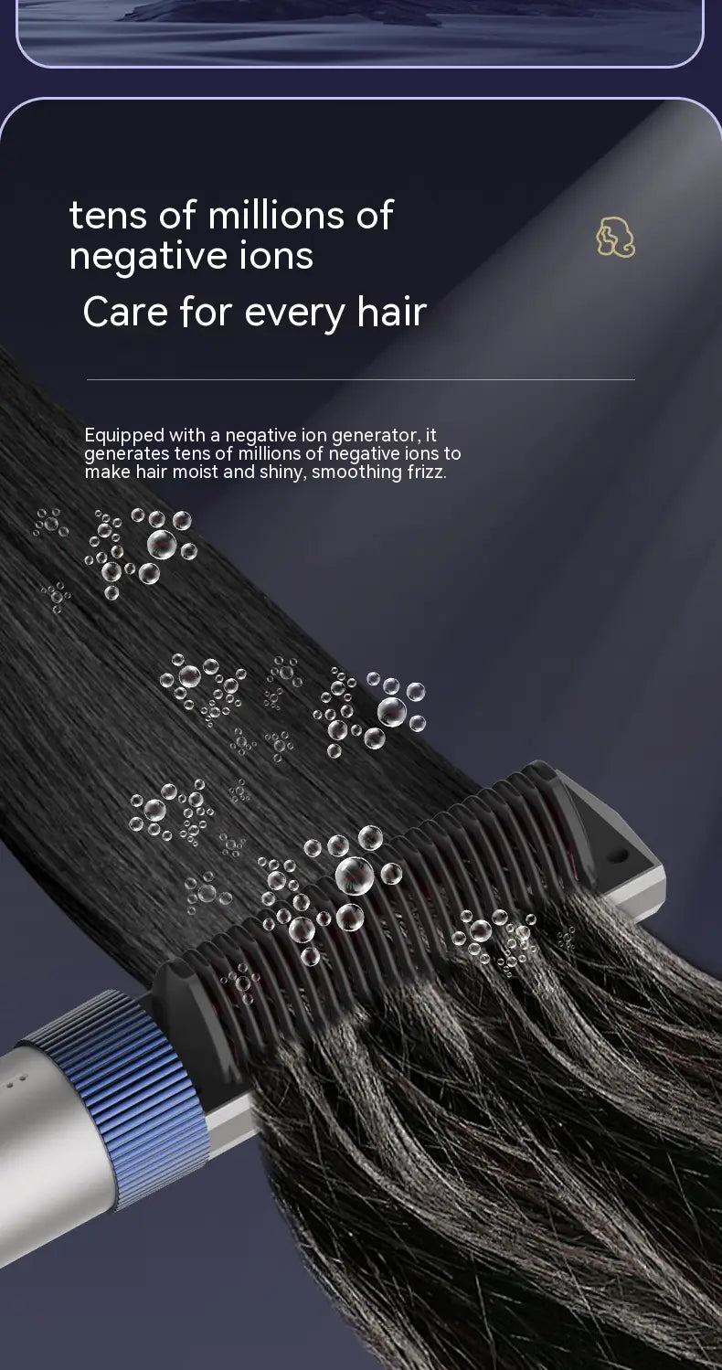 Wireless Portable Charging Straight Comb with Anion and Titanium Coating