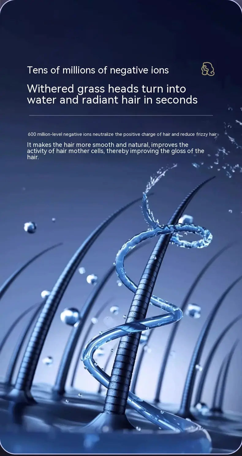 Wireless Portable Charging Straight Comb with Anion and Titanium Coating