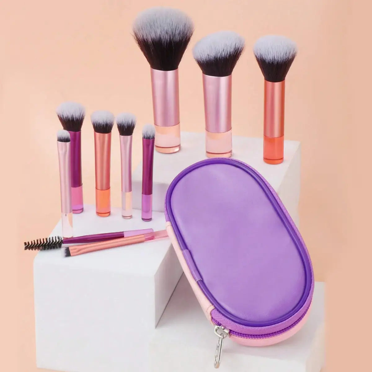 Multicolor Short Handle Makeup Brush Holders for Long Tube Brushes