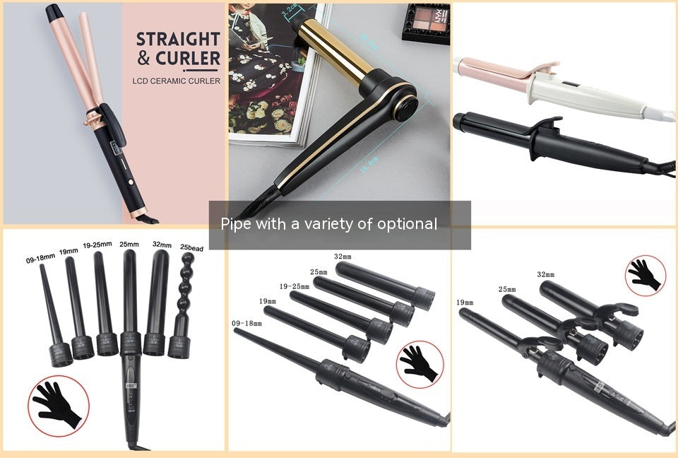 Hair Curler Hair Curler For Curling Or Straightening Multi-function LED Multi-gear Temperature Adjustment 6 In 1 Hair