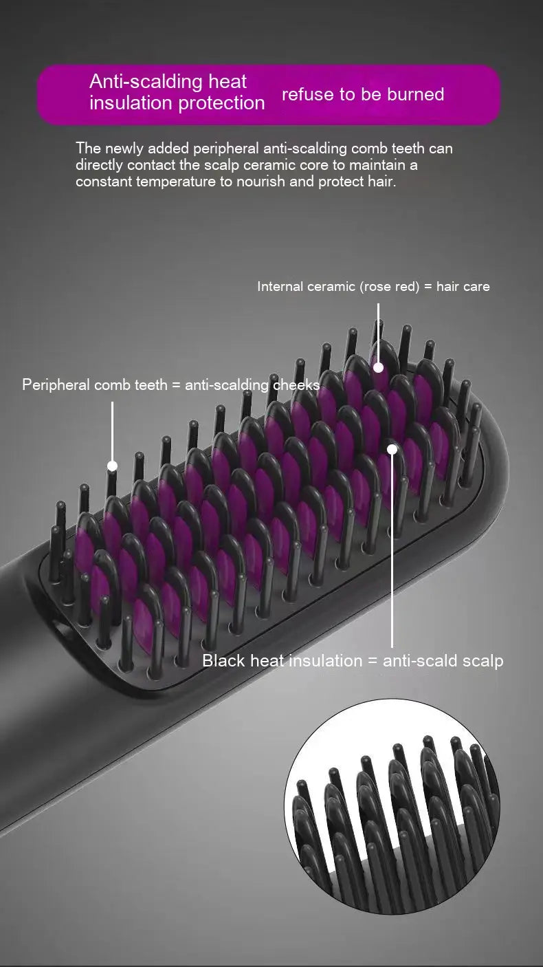 Generation Mini Charging Wireless Hair Straightener Portable Household Black