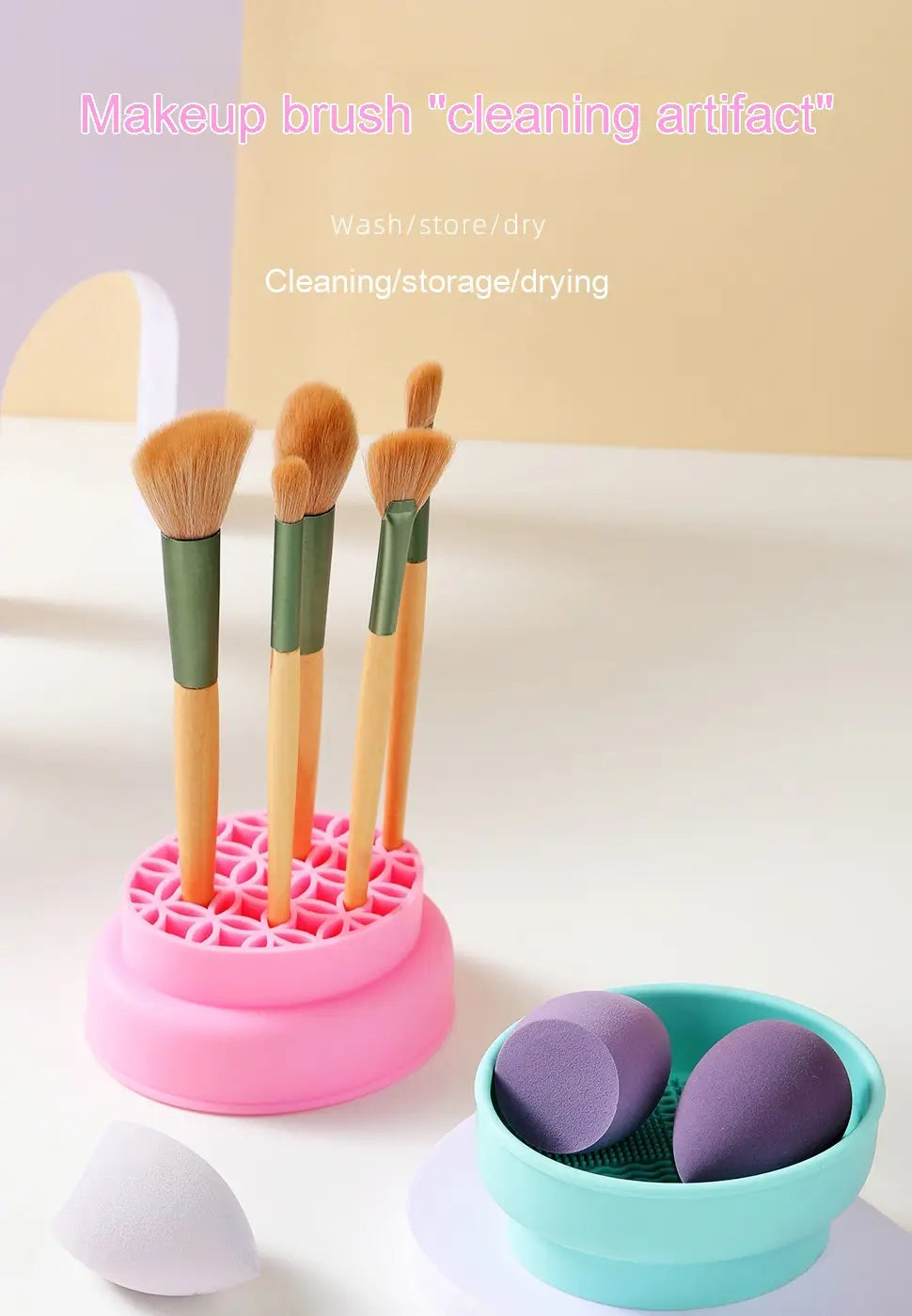 Porous Position Cosmetic Brush Drying Rack for Efficient Makeup Tool Cleaning