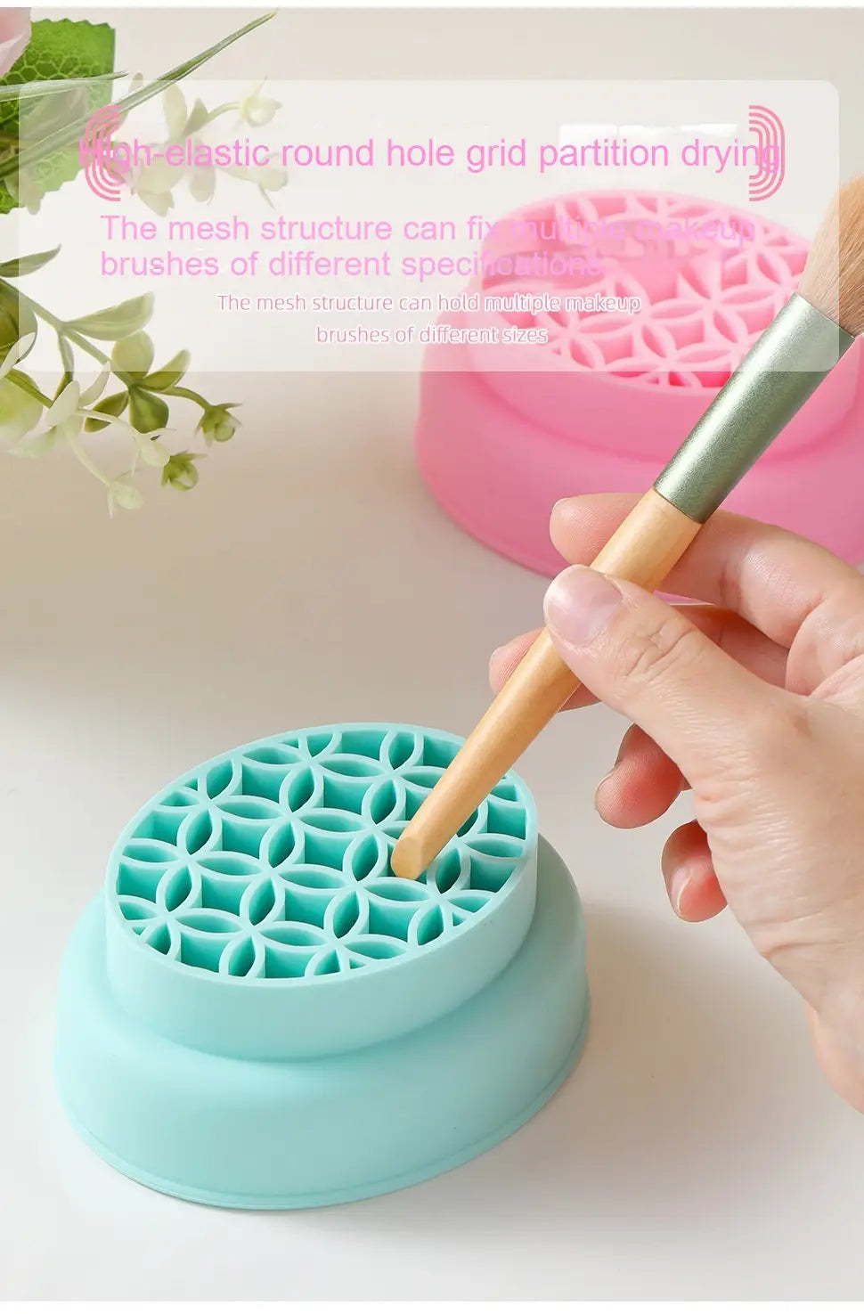 Porous Position Cosmetic Brush Drying Rack for Efficient Makeup Tool Cleaning