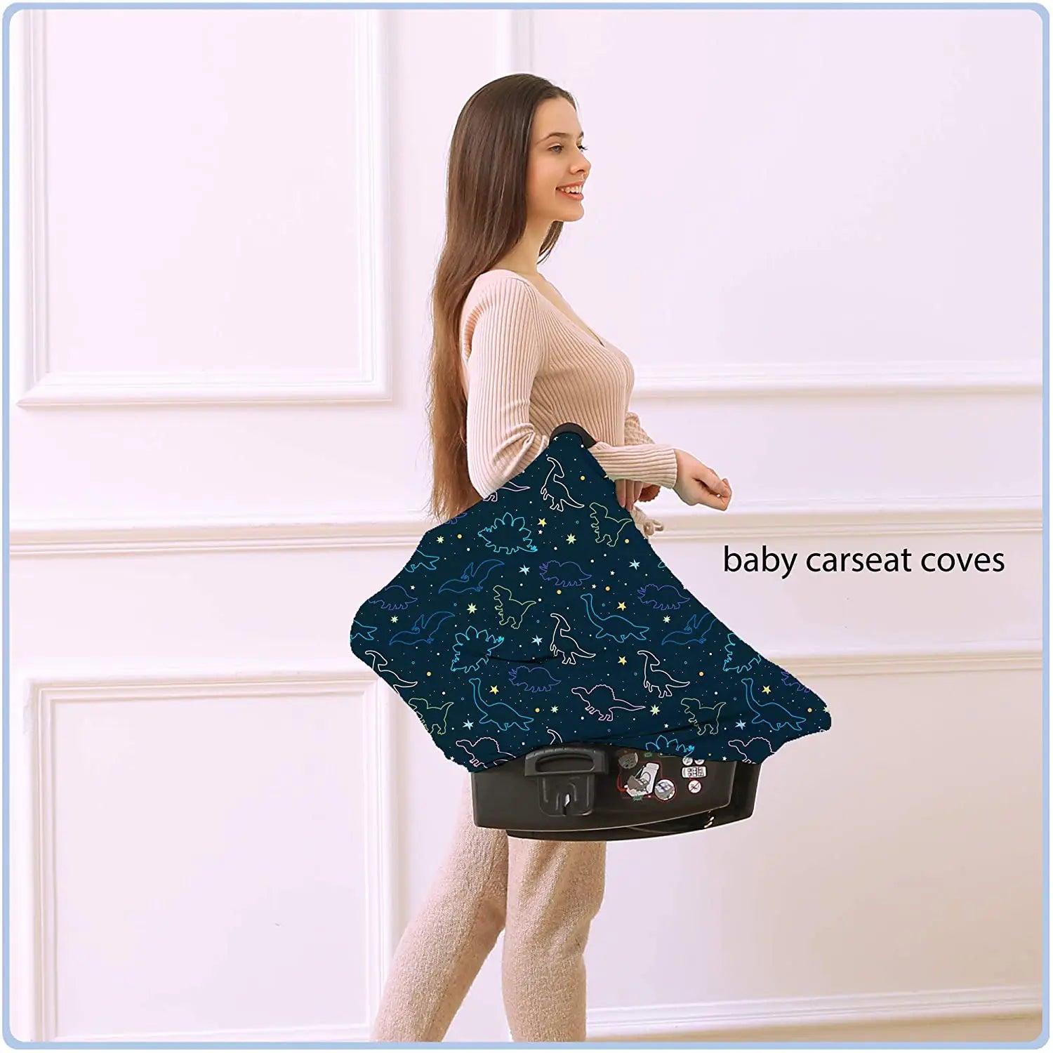 Dark Blue Dinosaur Baby Feeding Nursing Towel for 0-15kg