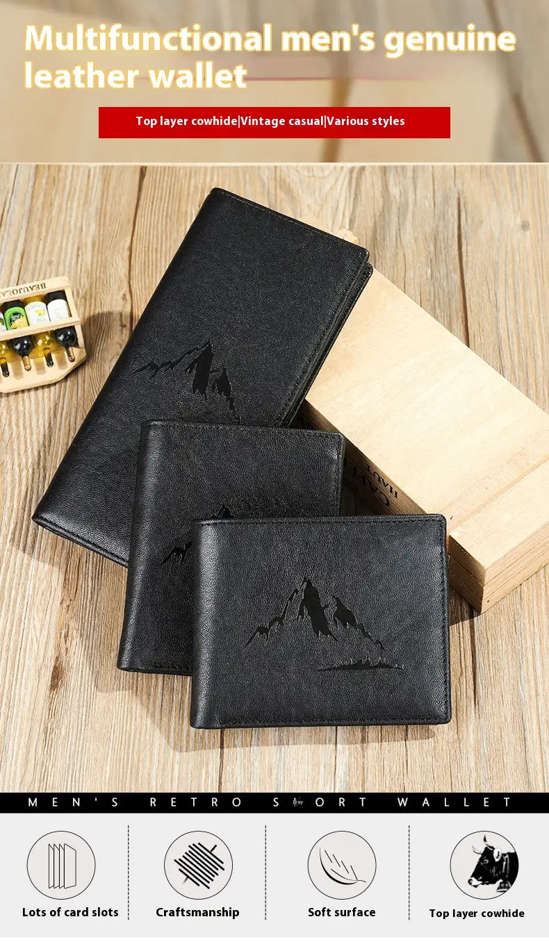 Leather Wallet for Men with Genuine Cowhide in United States CHF Design