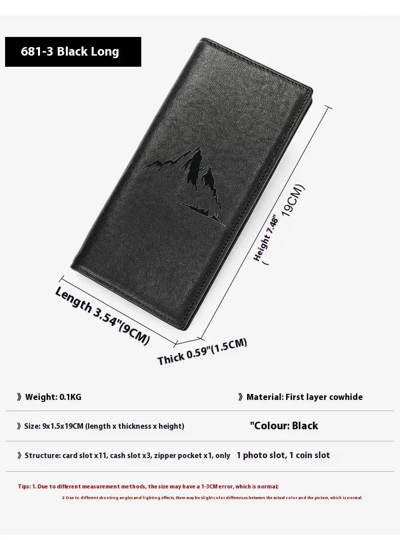 Leather Wallet for Men with Genuine Cowhide in United States CHF Design