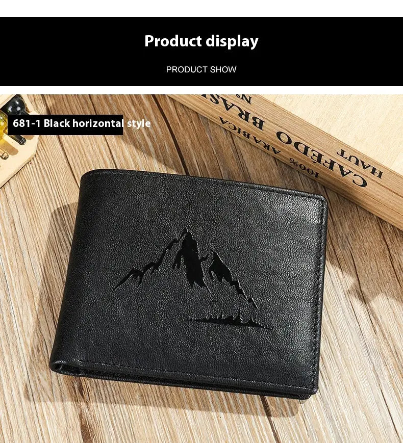 Leather Wallet for Men with Genuine Cowhide in United States CHF Design