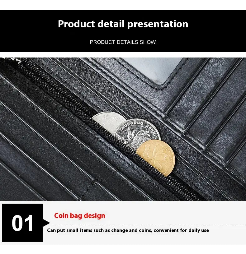 Leather Wallet for Men with Genuine Cowhide in United States CHF Design