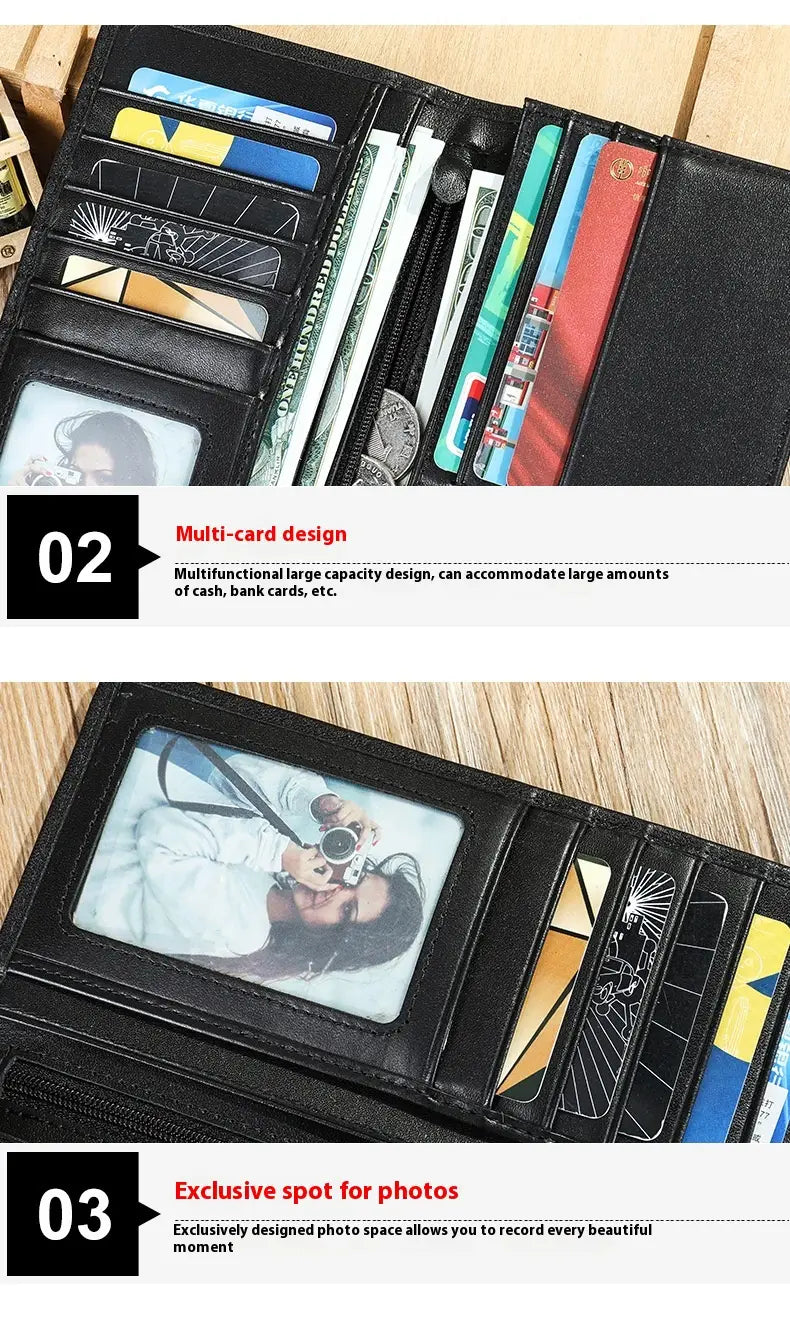 Leather Wallet for Men with Genuine Cowhide in United States CHF Design