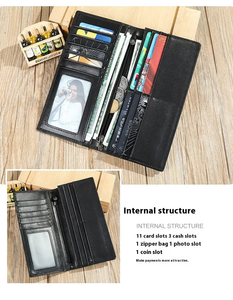 Leather Wallet for Men with Genuine Cowhide in United States CHF Design