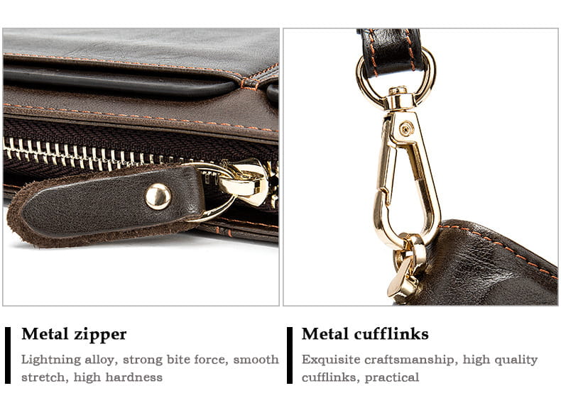 Genuine Leather Wallet for Men in Black and Brown Durable Cowhide US Made