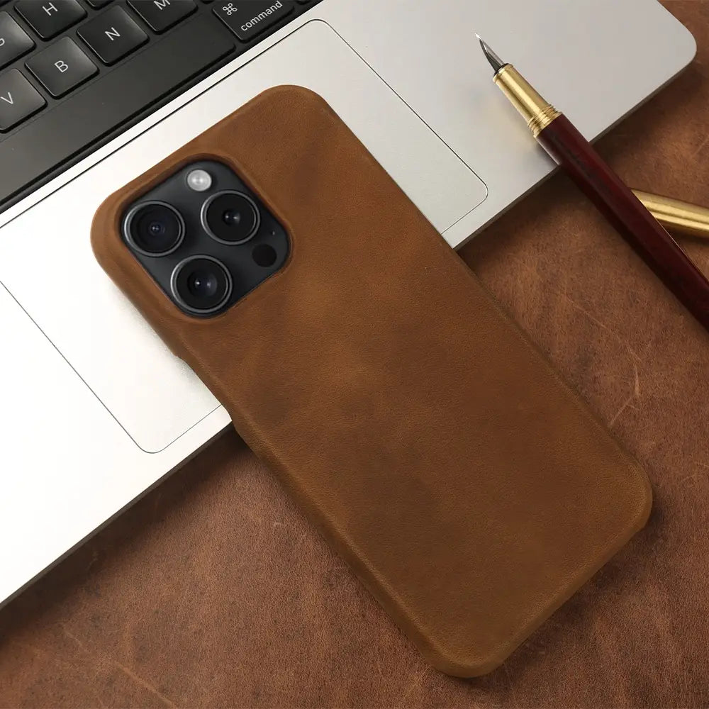 Applicable Crazy Horse Pattern Leather Phone Case