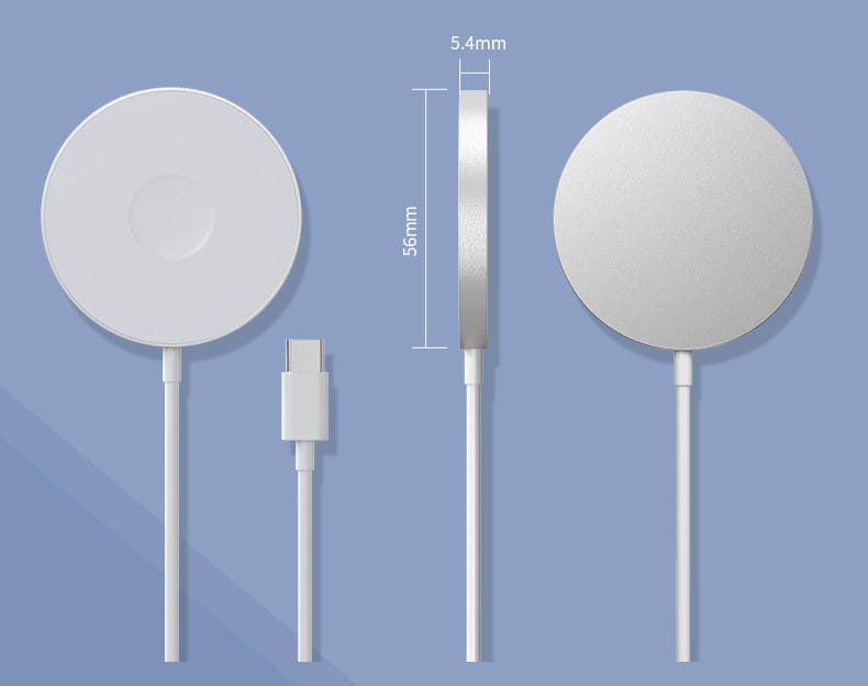 Mini Magnetic Wireless Charger Silver Black Type-C for United States and CHF