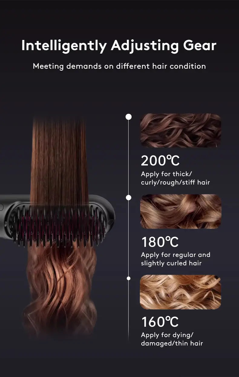 Wireless Hair Straightener Brush for Straight Comb Styling