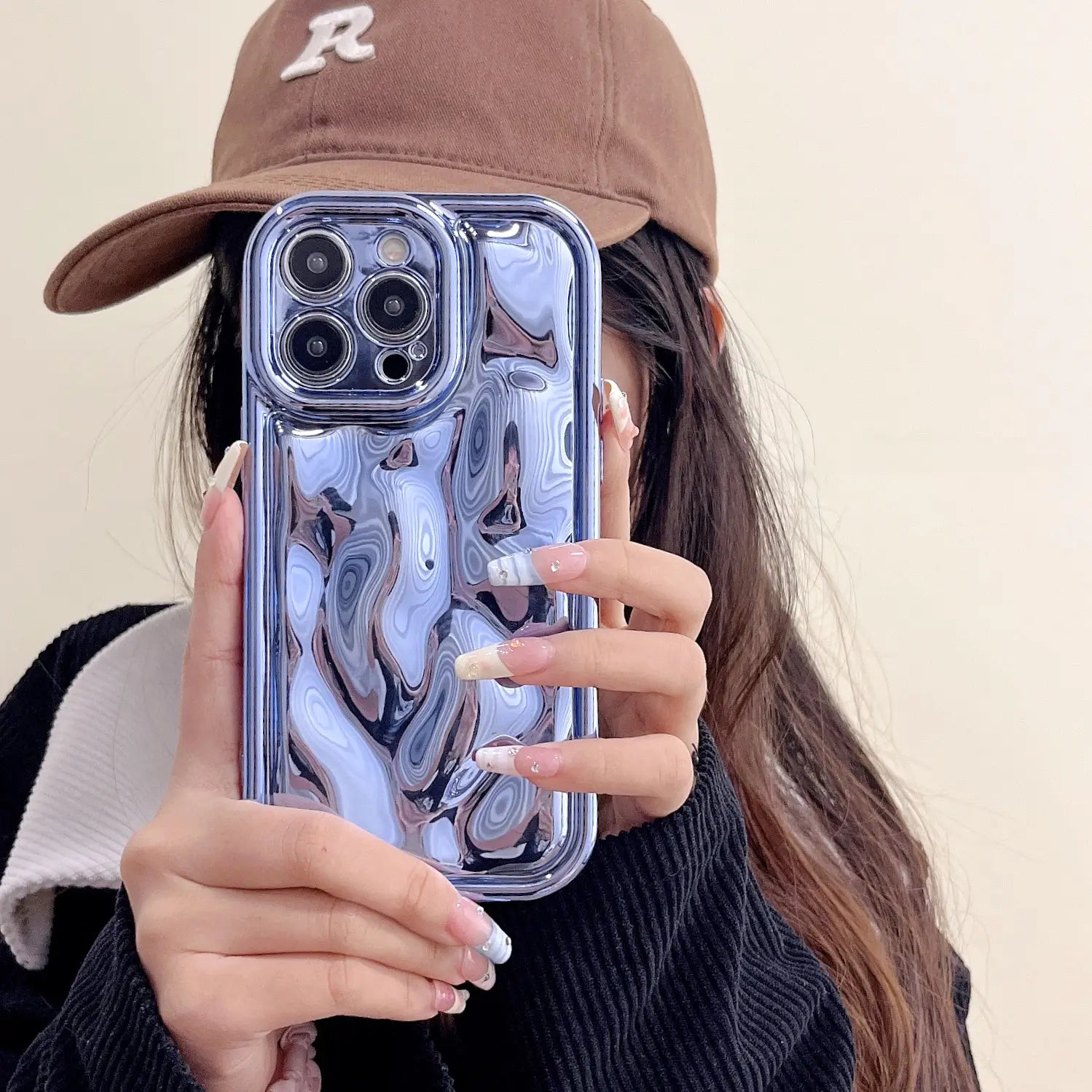 Electroplated Meteorite Pattern Phone Case Compatible with iPhone Models