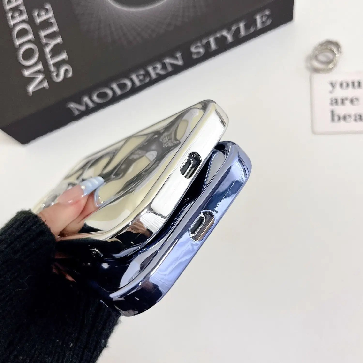 Electroplated Meteorite Pattern Phone Case Compatible with iPhone Models