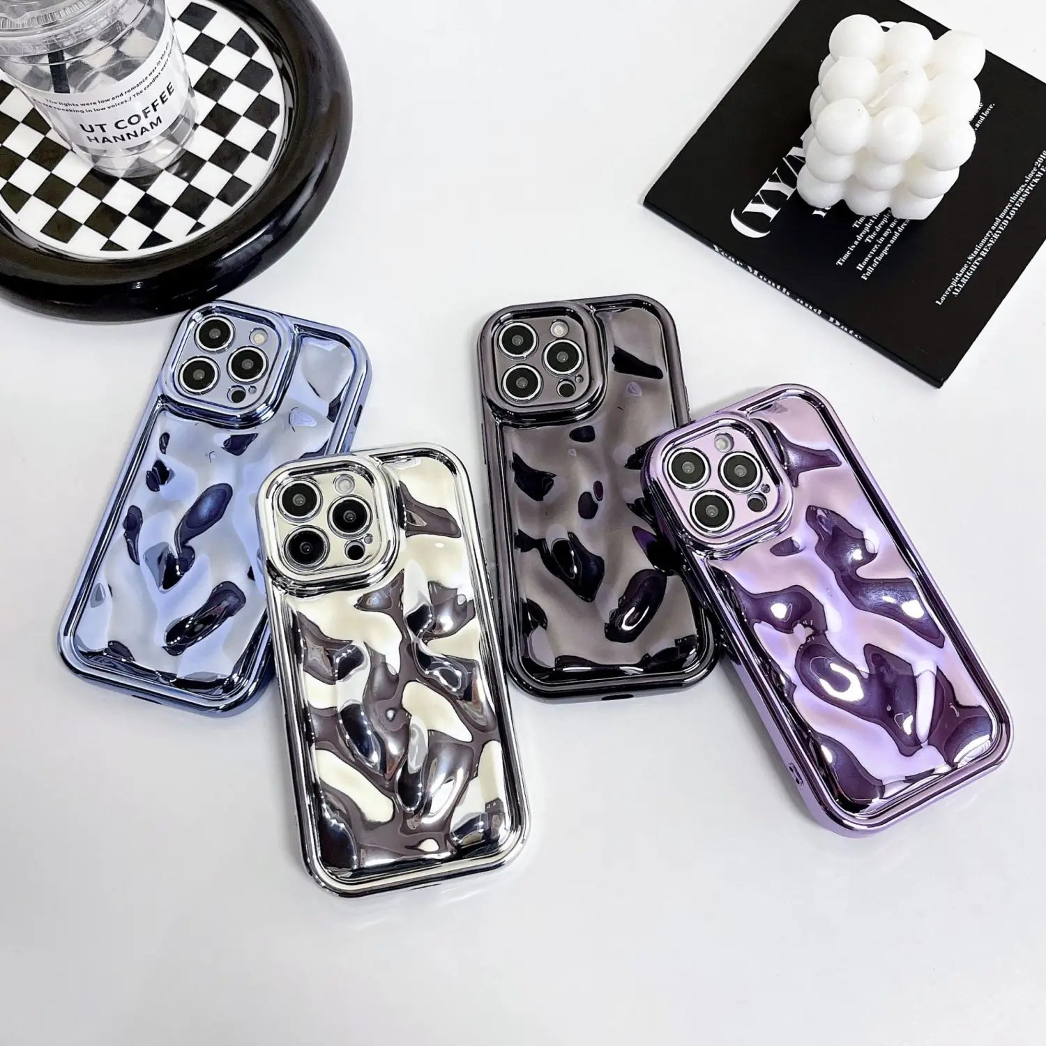 Electroplated Meteorite Pattern Phone Case Compatible with iPhone Models