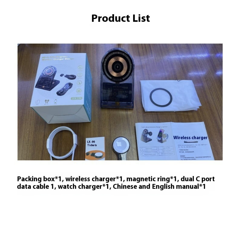Wireless Charging Kit with USB C Cable and Magnetic Ring for United States