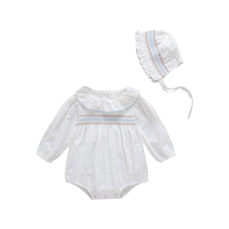 Baby Girl Lotus Leaf Collar Long-sleeved Triangle Romper Hat Two-piece Set