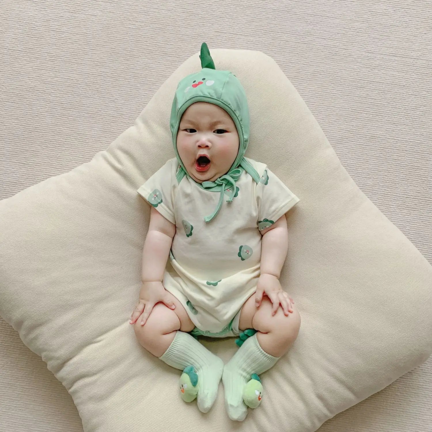 Ins Style Dinosaur Print Crawling Suit Butt Wrap Clothes Summer