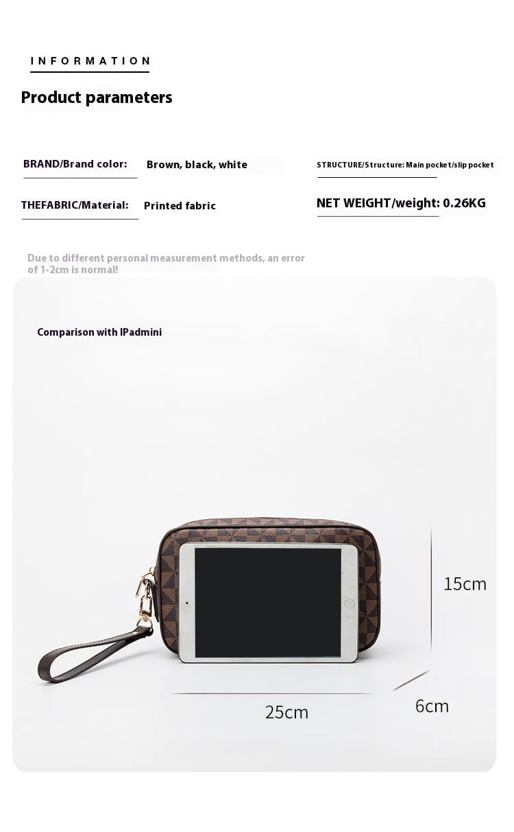 Men’s Waterproof Business Clutch Bag with Shoulder Strap for United States Travel