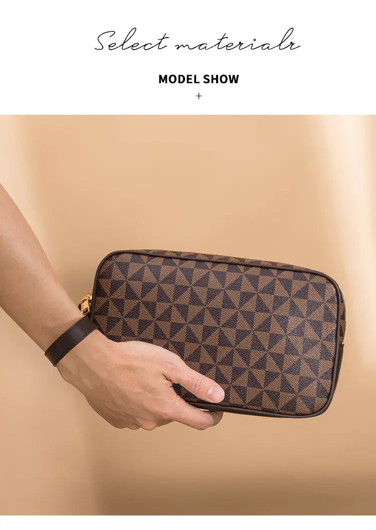 Men’s Waterproof Business Clutch Bag with Shoulder Strap for United States Travel