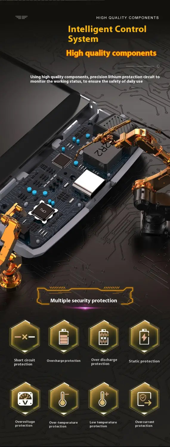 Colorful Power Bank 225W with Super Fast Charge and Cable Support