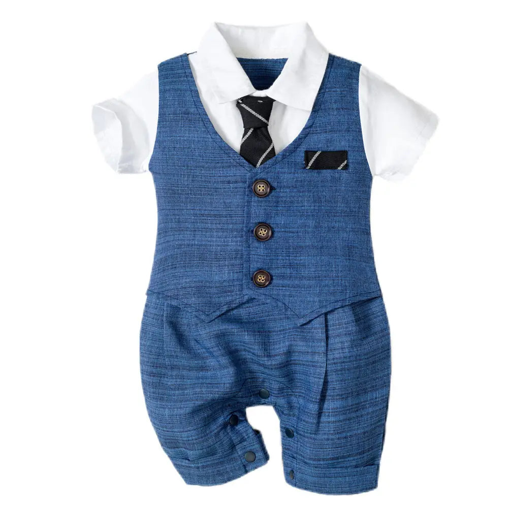 Summer New Baby Boy Jumpsuit Boys Gentleman Baby Children’s Clothing