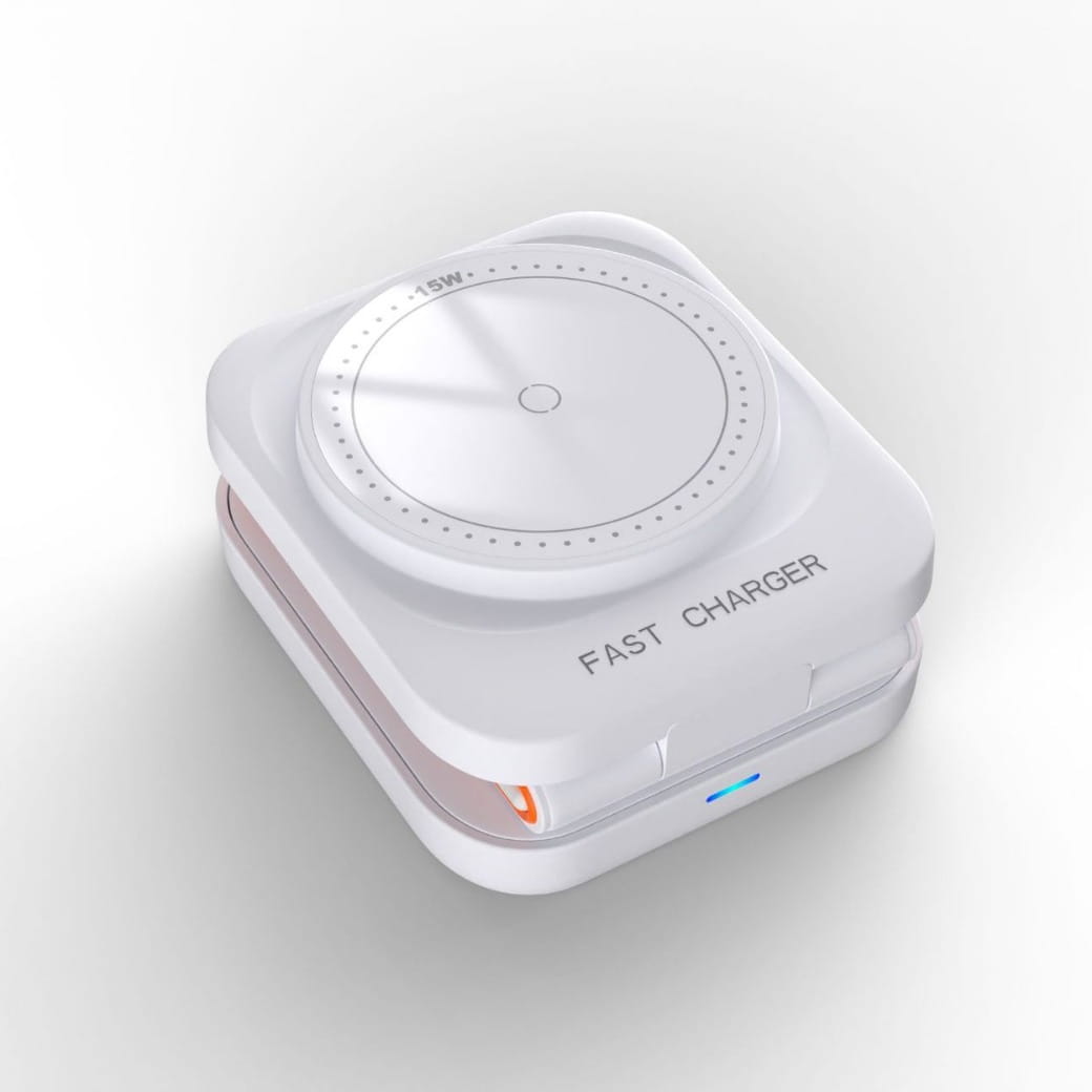 Magnetic Wireless Charger for United States CHF Devices Three-in-One Black and White