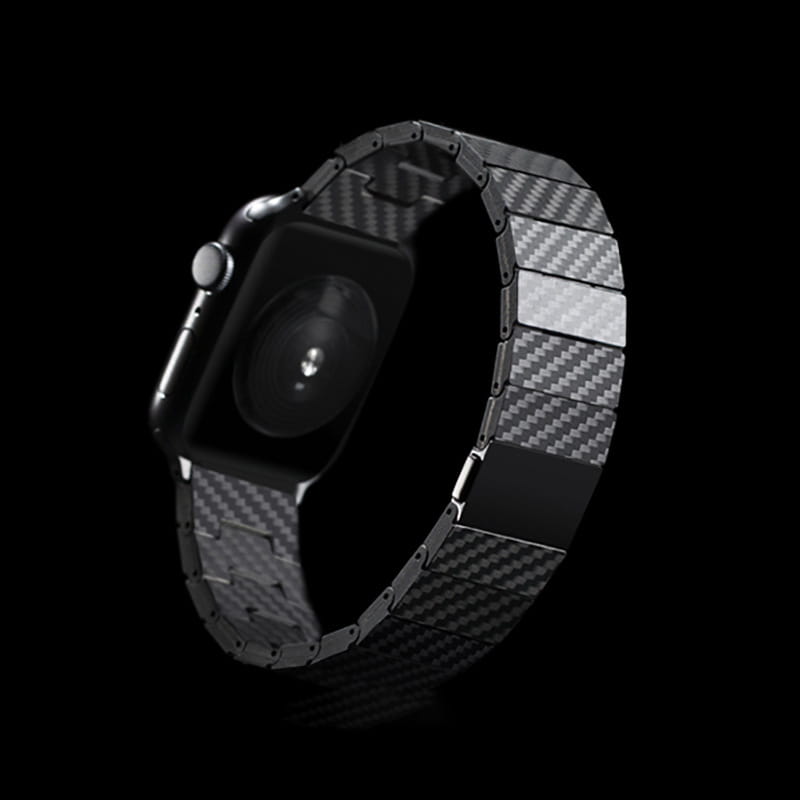 Black Carbon Fiber Strap for Apple Watch 22mm Lightweight Resin Design