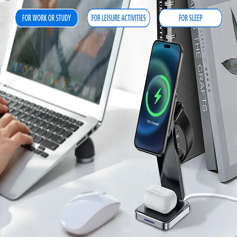 Folding Alloy Wireless Charger with Digital Display for United States Compatible CHF