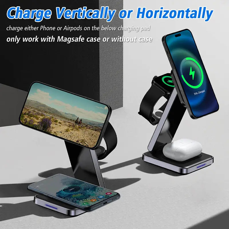 Folding Alloy Wireless Charger with Digital Display for United States Compatible CHF