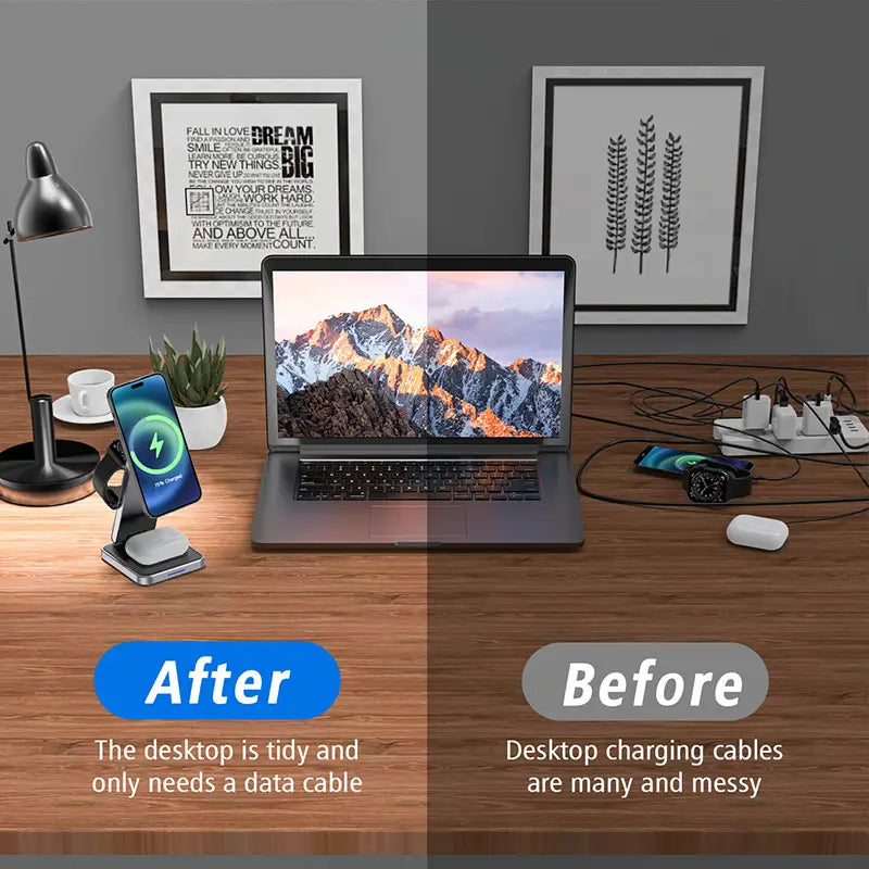 Folding Alloy Wireless Charger with Digital Display for United States Compatible CHF