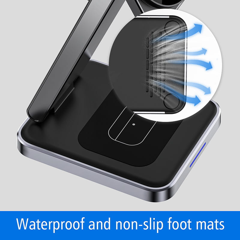 Folding Alloy Wireless Charger with Digital Display for United States Compatible CHF