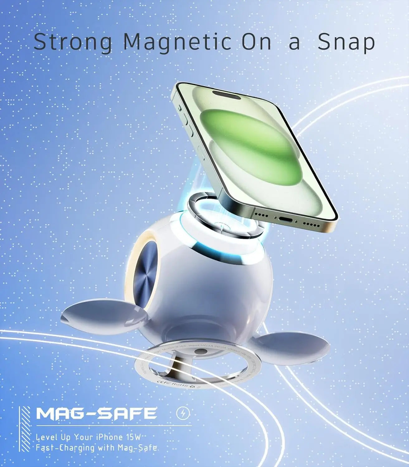 Universal Wireless Charger with Digital Display for United States and CHF Devices