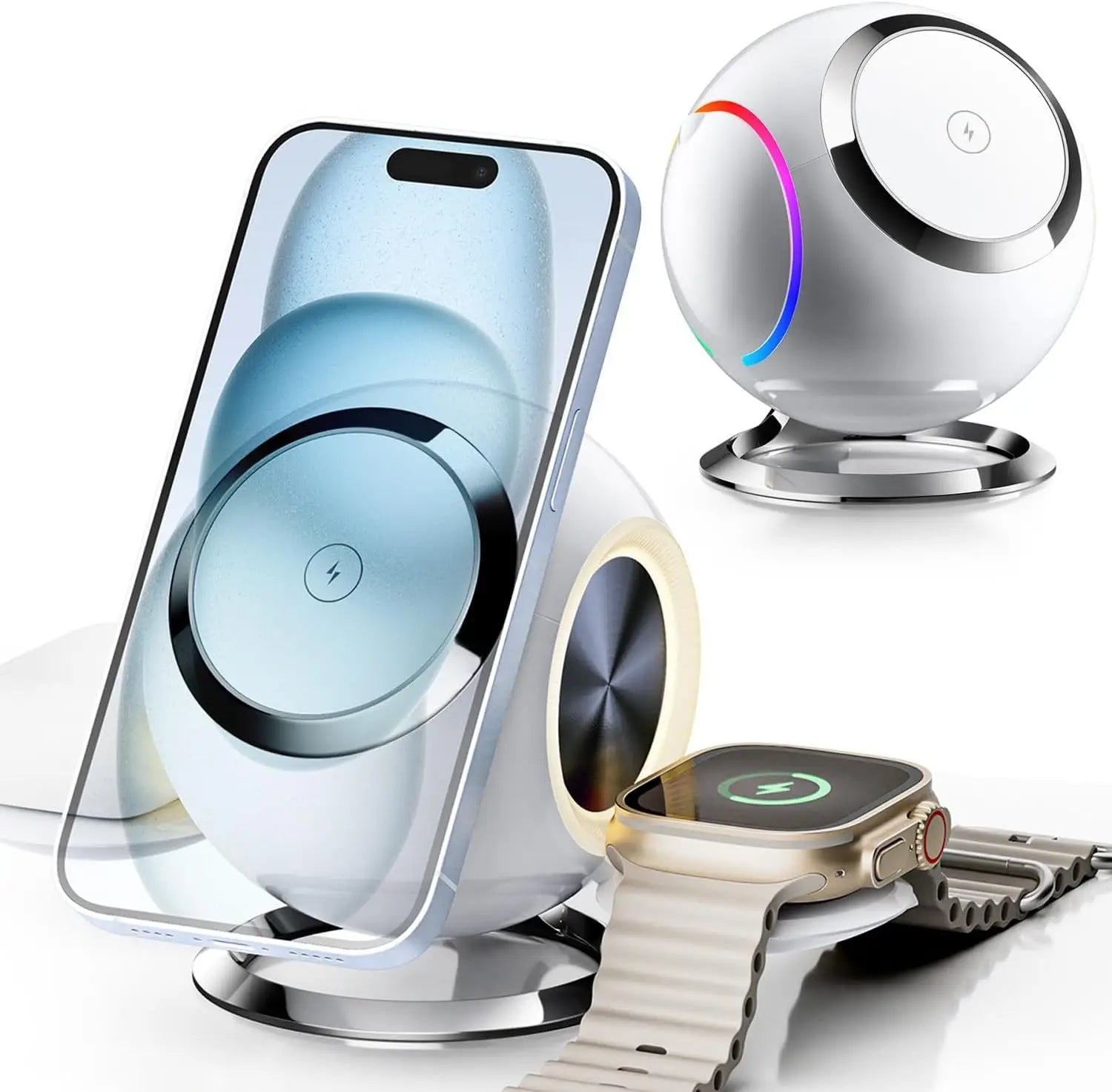Universal Wireless Charger with Digital Display for United States and CHF Devices
