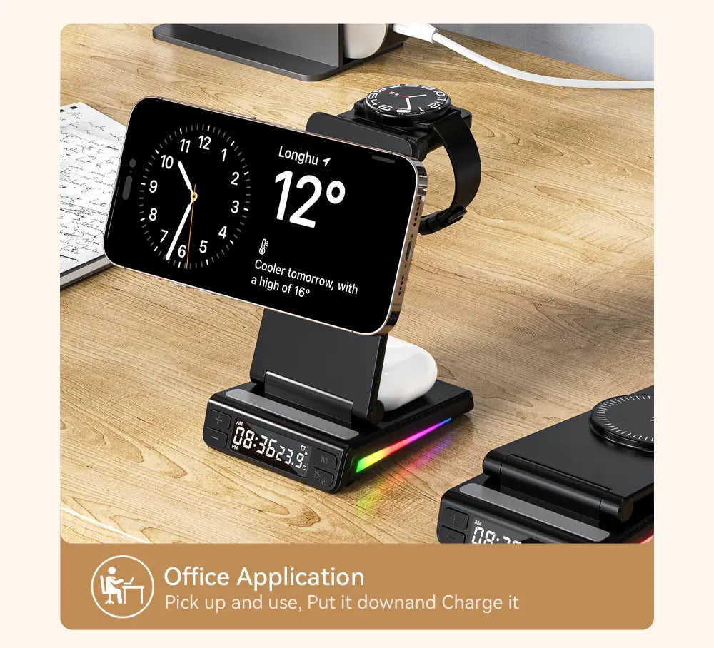 Wireless Charger PD with Magnetic Support for United States and CHF Devices